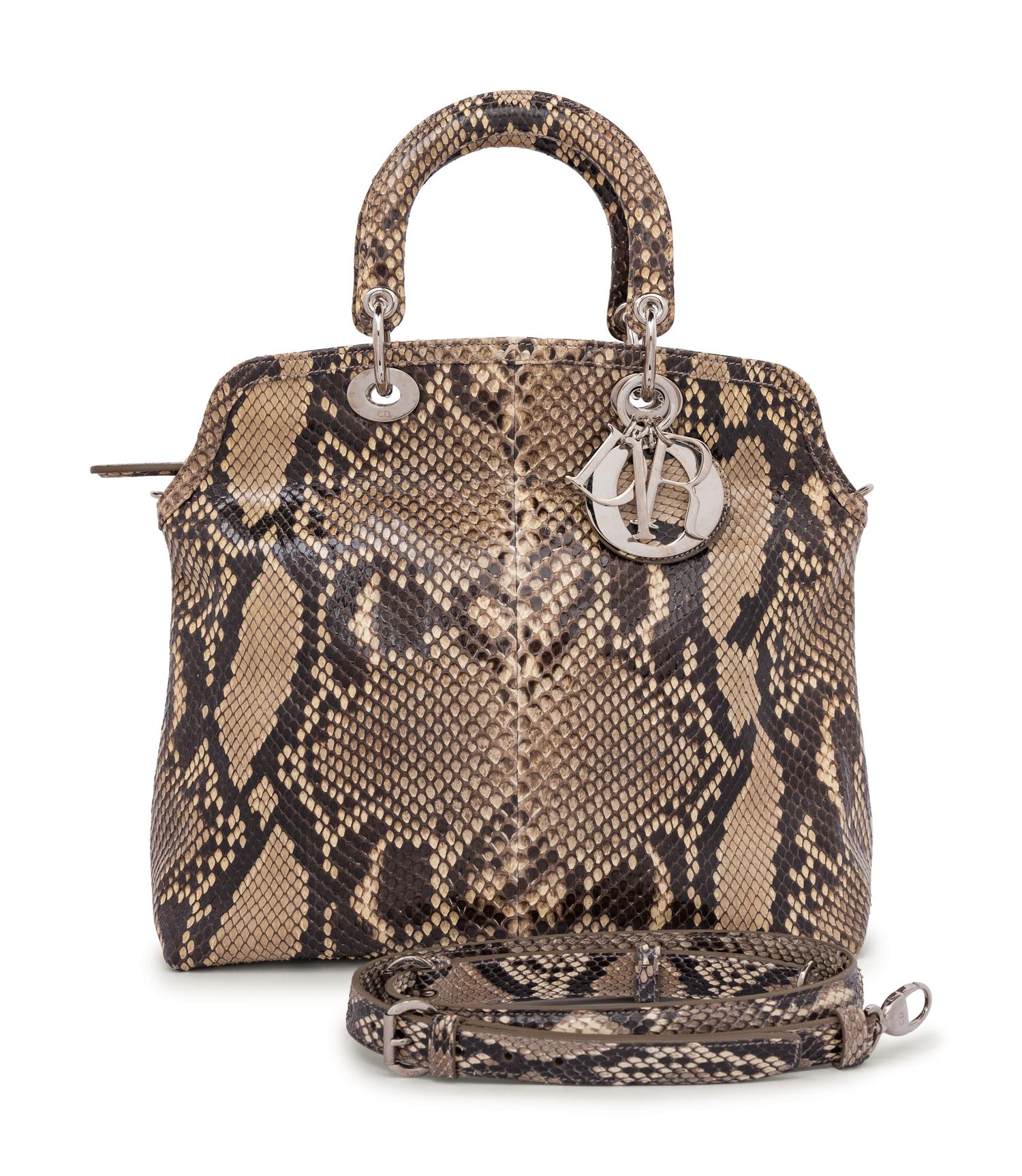 Christian Dior Tan Python Granville Bag, 2011