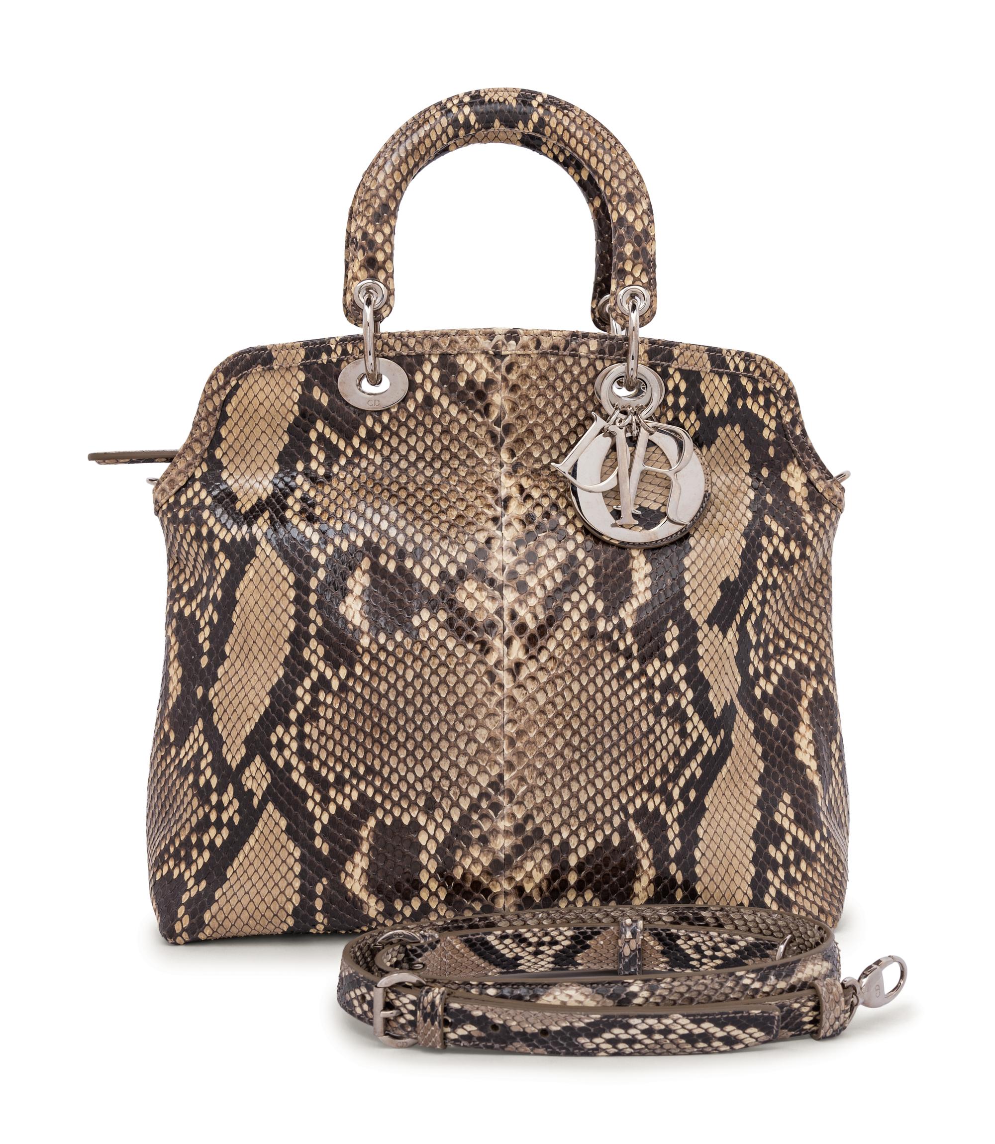 Christian Dior Tan Python Granville Bag, 2011