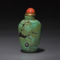 A Chinese Turquoise Matrix Snuff Bottle, Qing Dynasty, Circa 1790-1850 — 1790–1850年 綠松石鼻煙壺
