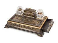 An English Boulle Marquetry Inkwell