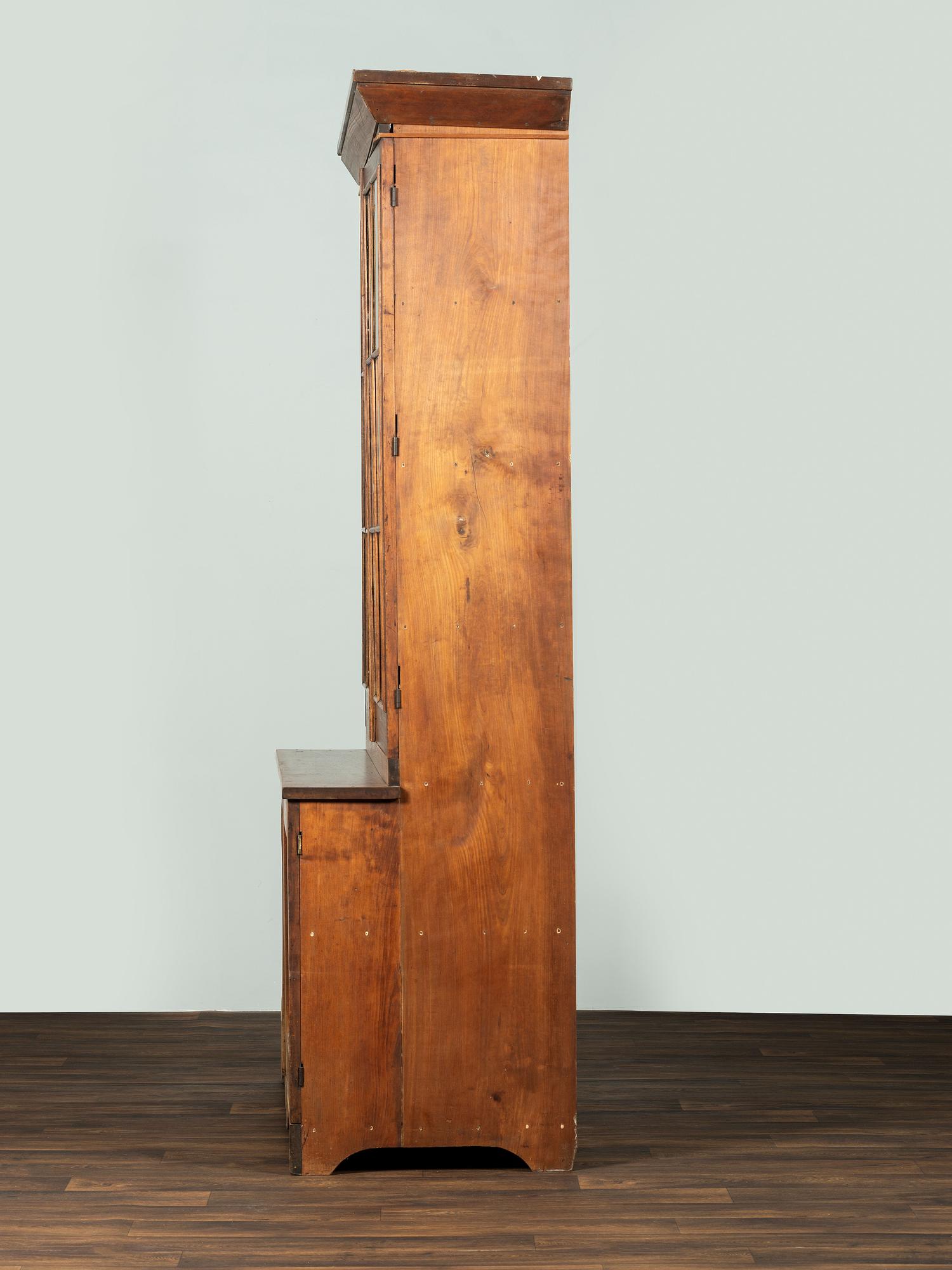 A Federal Cherrywood Step-Back Cupboard
