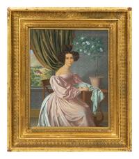 Portrait of a Lady in a Pink Dress, Seated by a Window , 1831