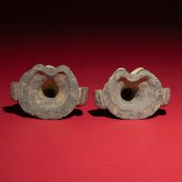 Four Chinese Painted Pottery Musicians, Northern Wei-Northern Qi Dynasty — 北魏晚期-北齊 灰陶彩繪伎樂俑一組四件