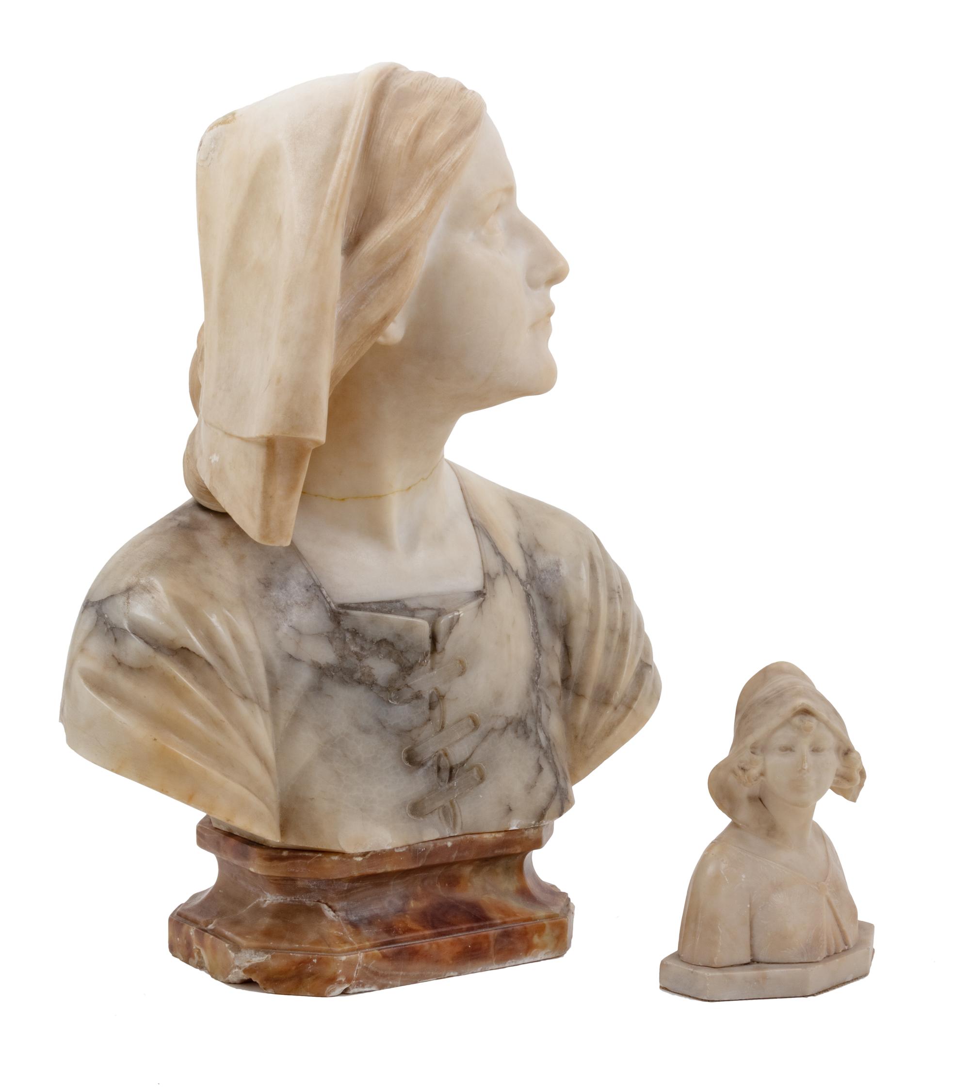 Two Italian Alabaster Busts