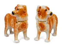 A Pair of Large English Staffordshire Standing Dogs — 19TH CENTURY