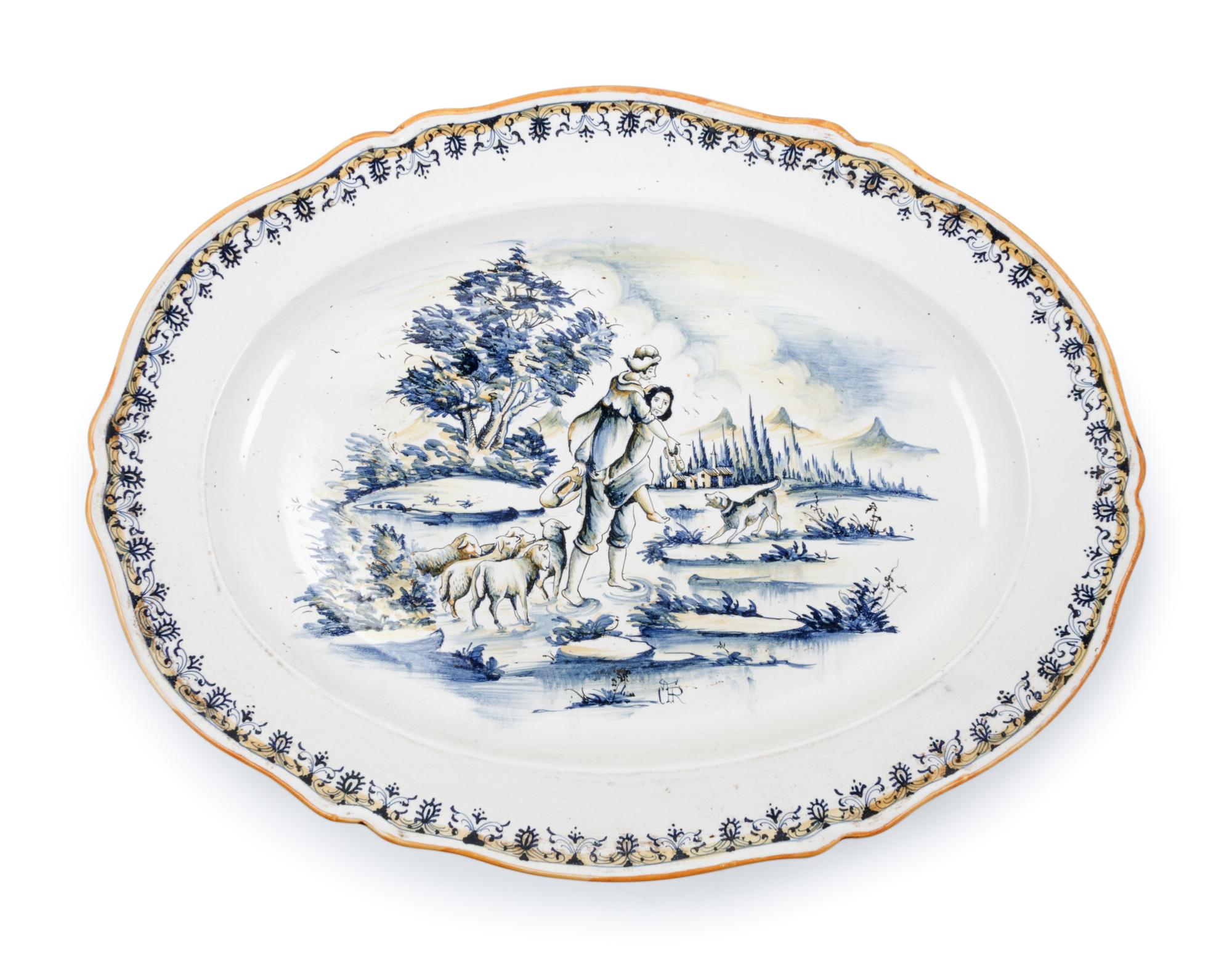 A Pair of French Faience Platters