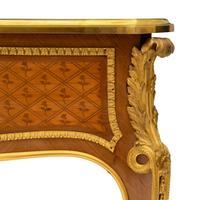 A Louis XVI Style Marquetry and Gilt Bronze Mounted Bureau Plat