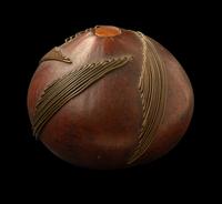 A Zulu Metal-Mounted Gourd Snuff Container