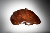 A Large Carved Burlwood 'Lotus Leaf' Tray