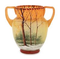 Two-Handled Scenic Vase