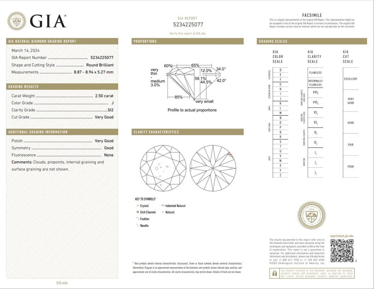 2.50 CARAT ROUND BRILLIANT CUT DIAMOND