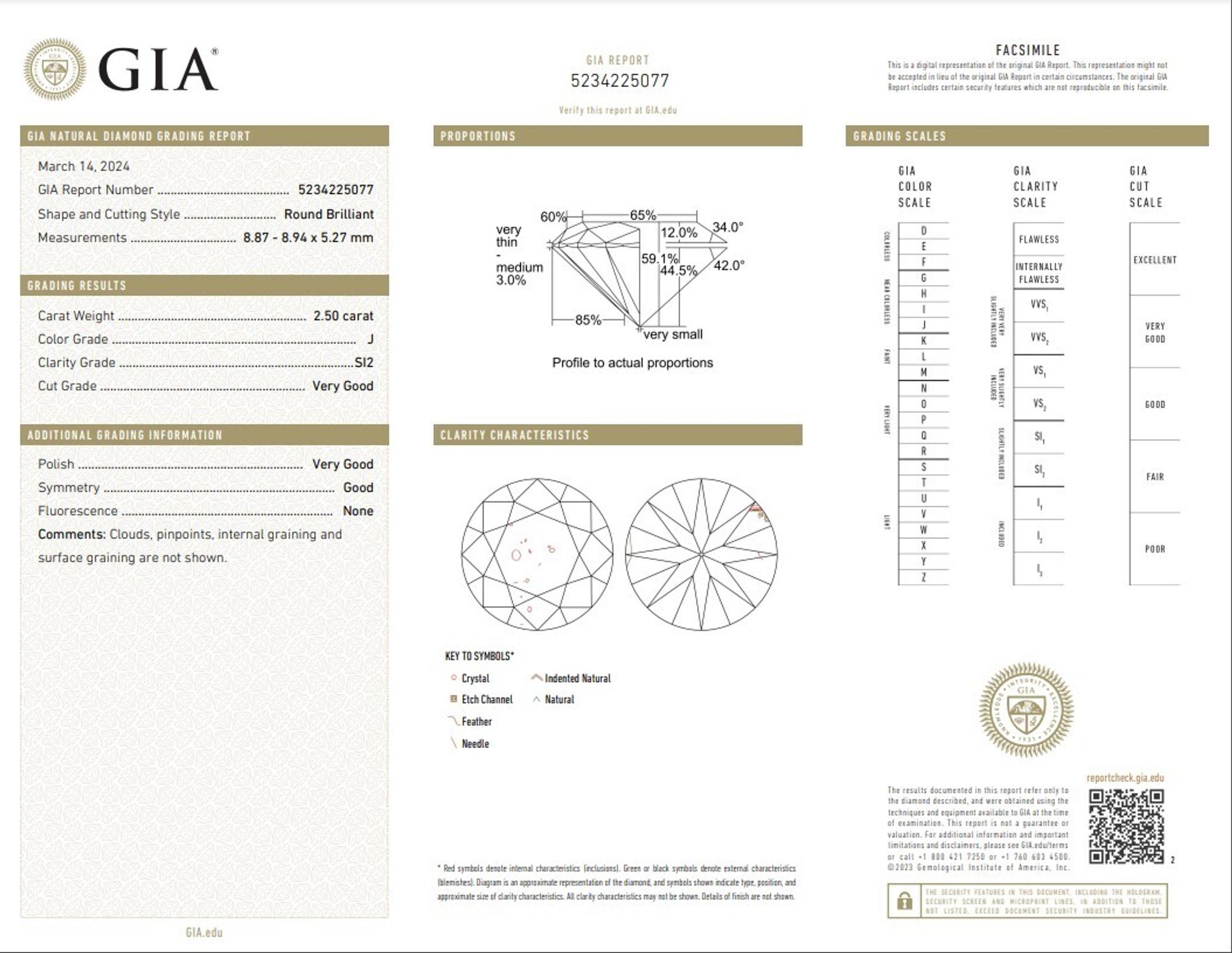 2.50 CARAT ROUND BRILLIANT CUT DIAMOND