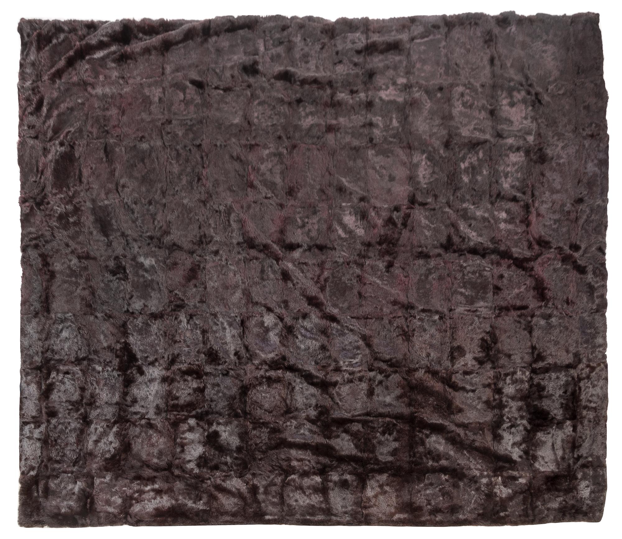 A Large Marmot Fur Throw or Bed Cover Length 10 feet x width 9 feet 8 inches.