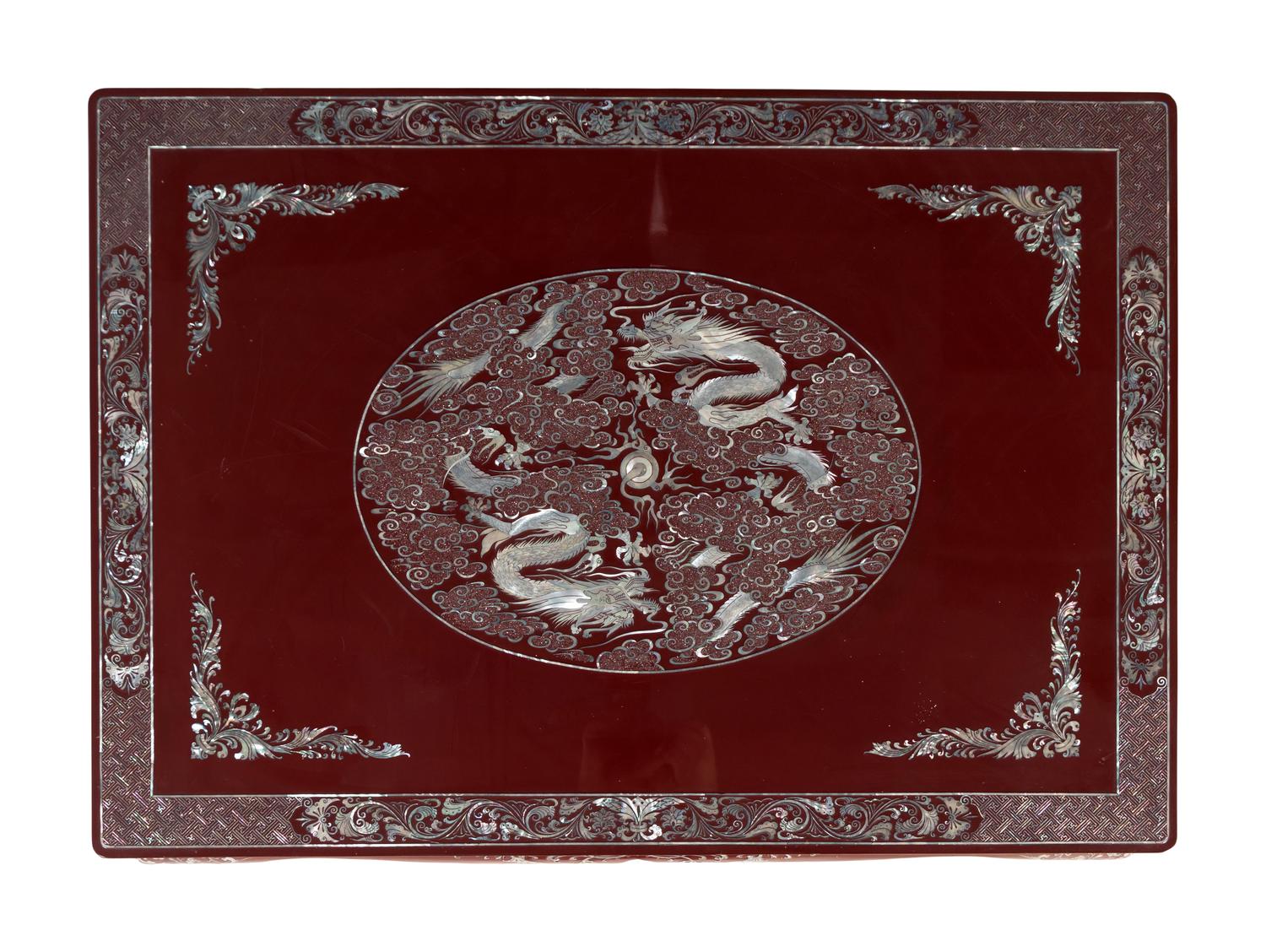 A Chinese Export Mother-of-Pearl Inlaid Low Table