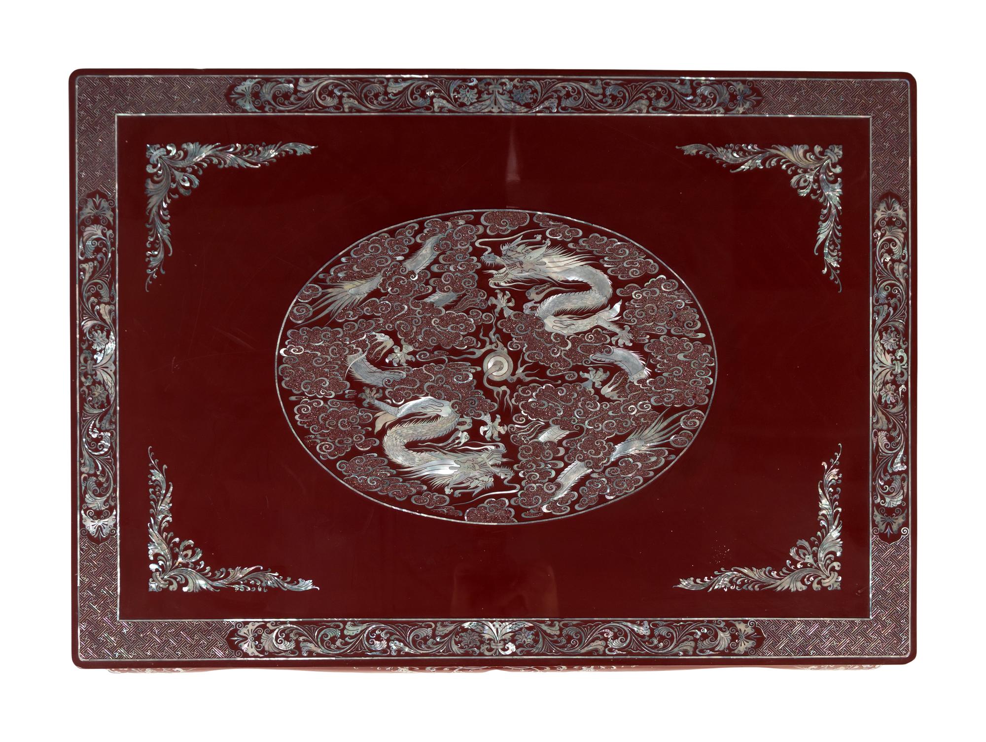 A Chinese Export Mother-of-Pearl Inlaid Low Table
