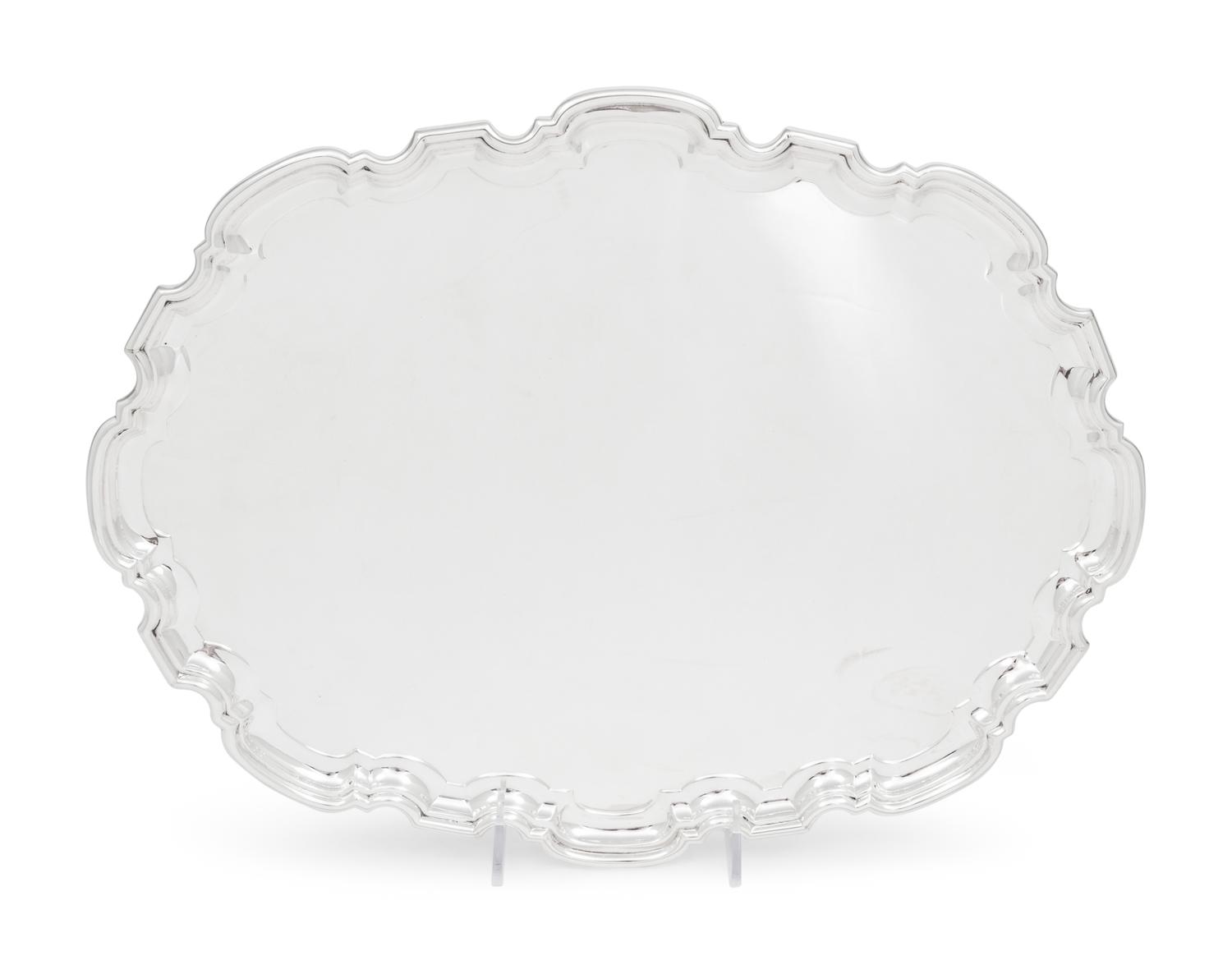 An English Silver Serving Tray Retailed by Tiffany and Co.