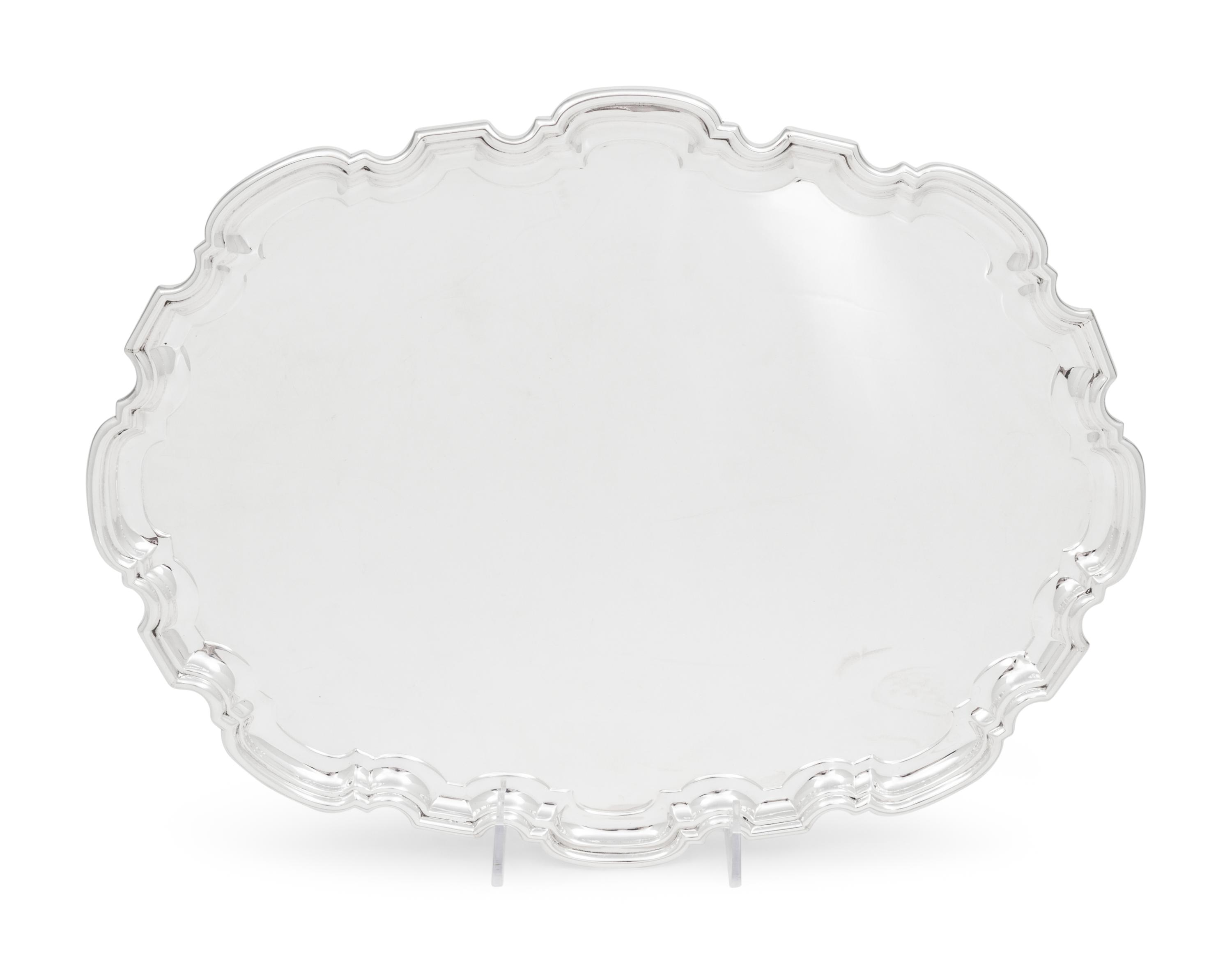 An English Silver Serving Tray Retailed by Tiffany and Co.