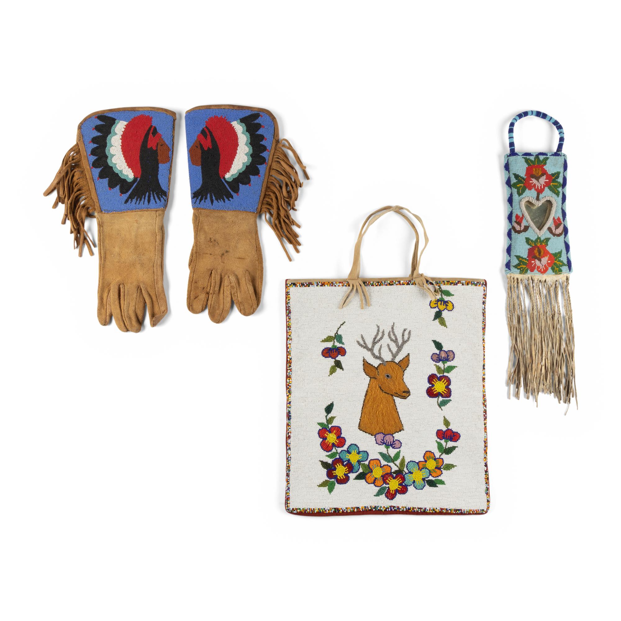Plateau Beaded Gauntlets, Mirror Bag, and Flat Bag