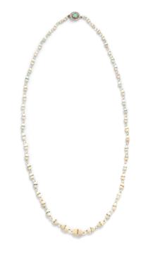 OPAL AND DIAMOND BEAD NECKLACE