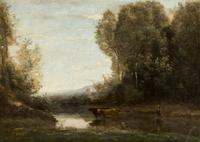 Gardienne et ses deux vaches au marais , c. 1860-65