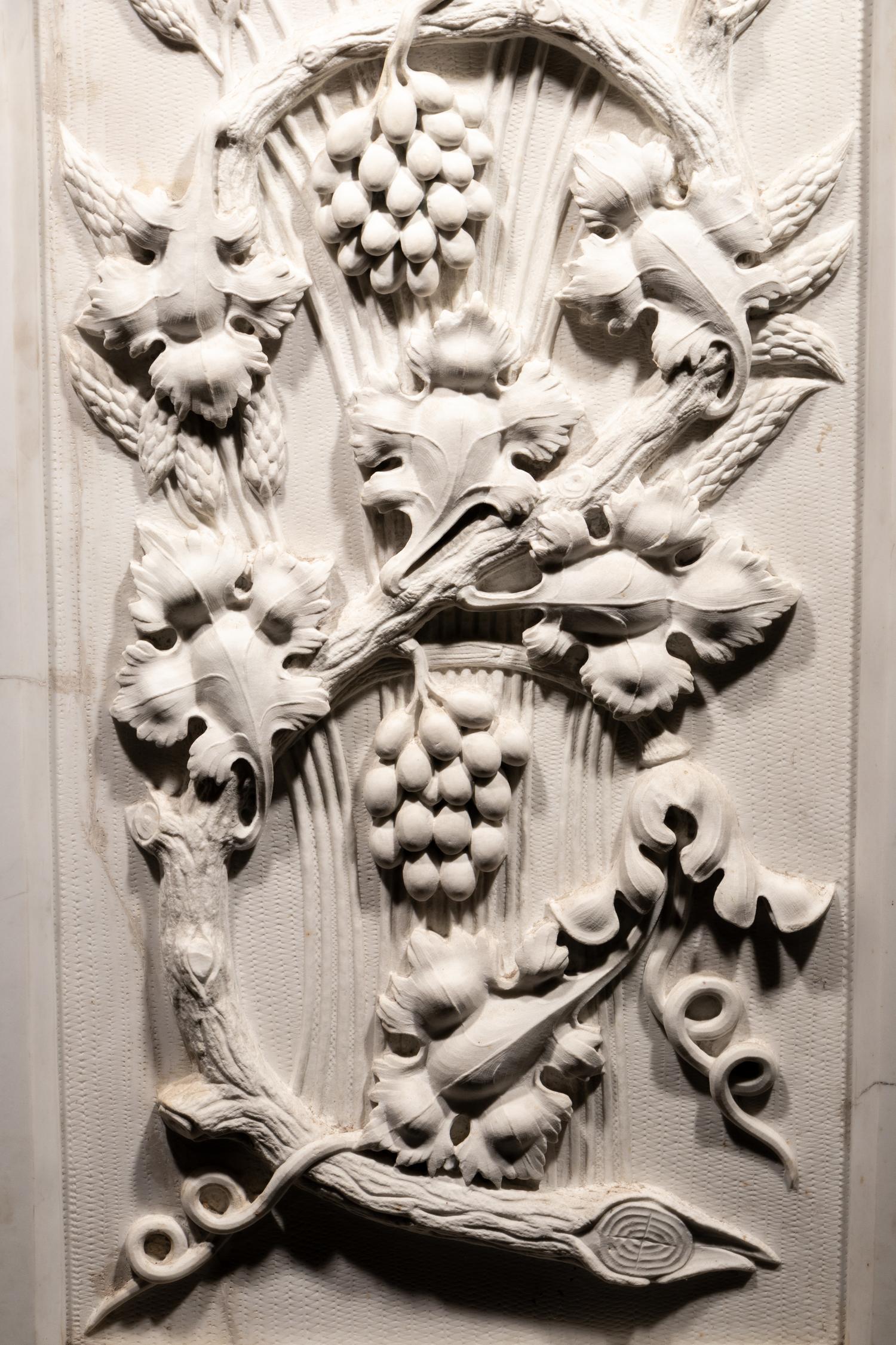 A Carved Marble Wall Relief Plaque