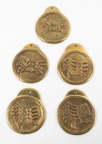 A Collection of Chinese Bronze Plaques Length of largest 4 5/8 inches. — 20TH CENTURY