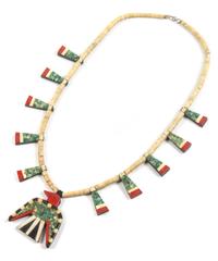 Santo Domingo Battery Bird Necklace Length 24 inches