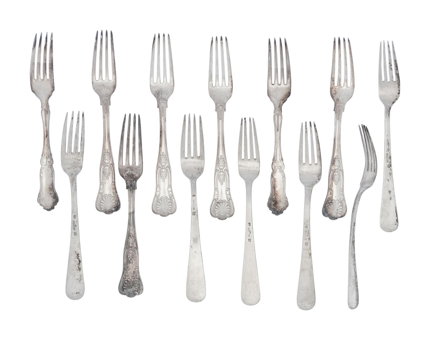 A Collection of Silver-Plate Dinner Forks