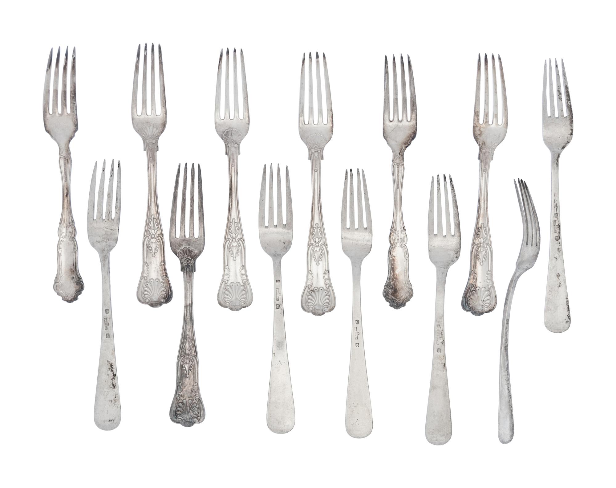A Collection of Silver-Plate Dinner Forks