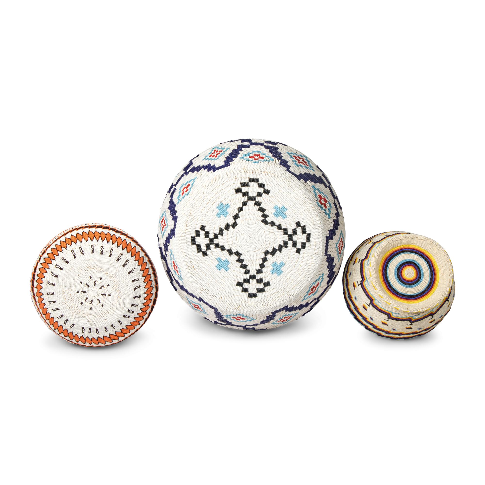 Alice Lang (Ute-Paiute, 20th century) — Beaded Basket, PLUS, 1973