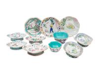 A Collection of 20 Chinese Famille Rose 'Figure' Porcelain Serving Dishes