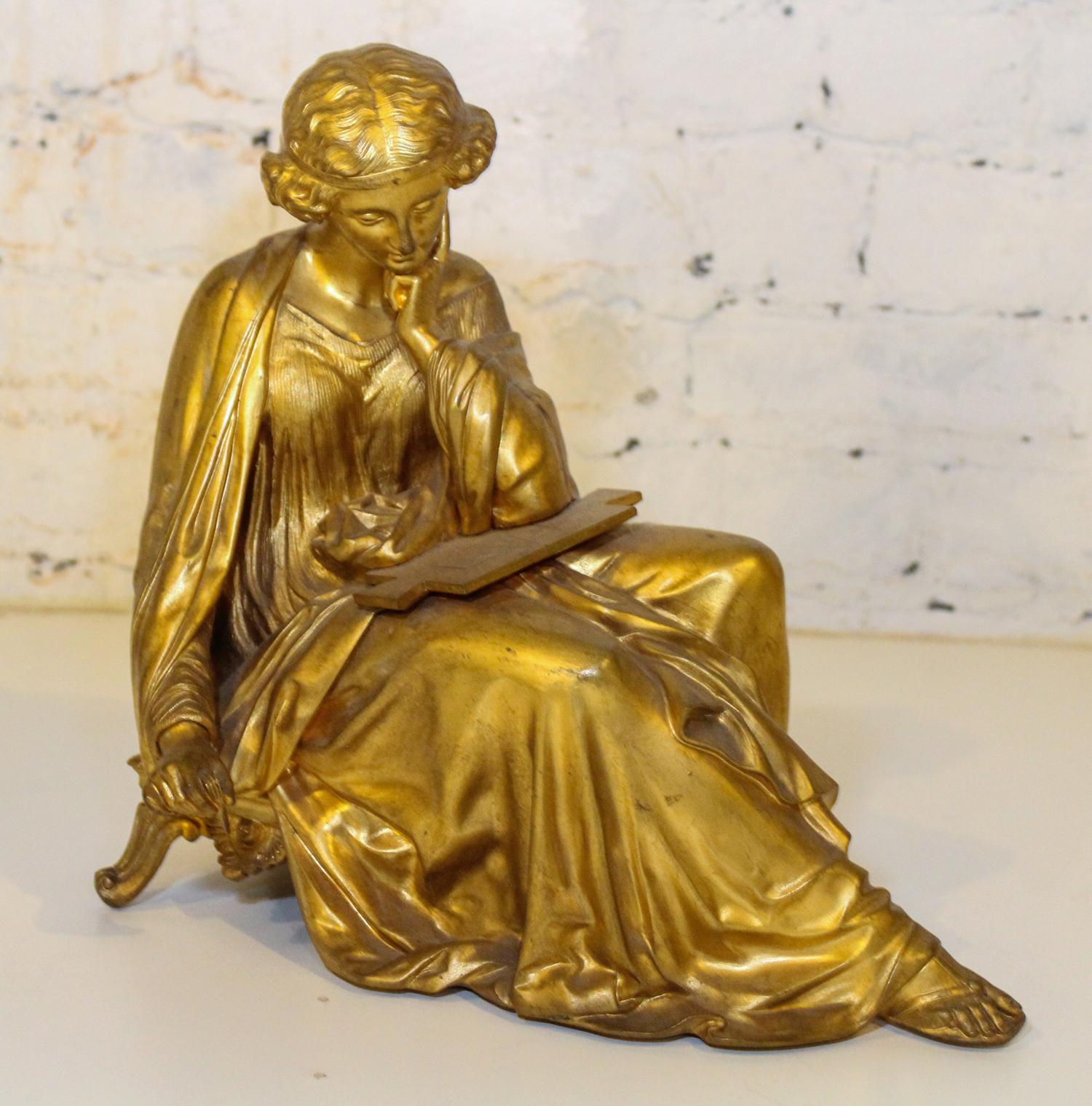 A Continental Gilt Bronze Figure. Width 13 1/4 inches.