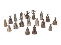 A Collection of Eighteen Continental Silver-Plate Figural Bells