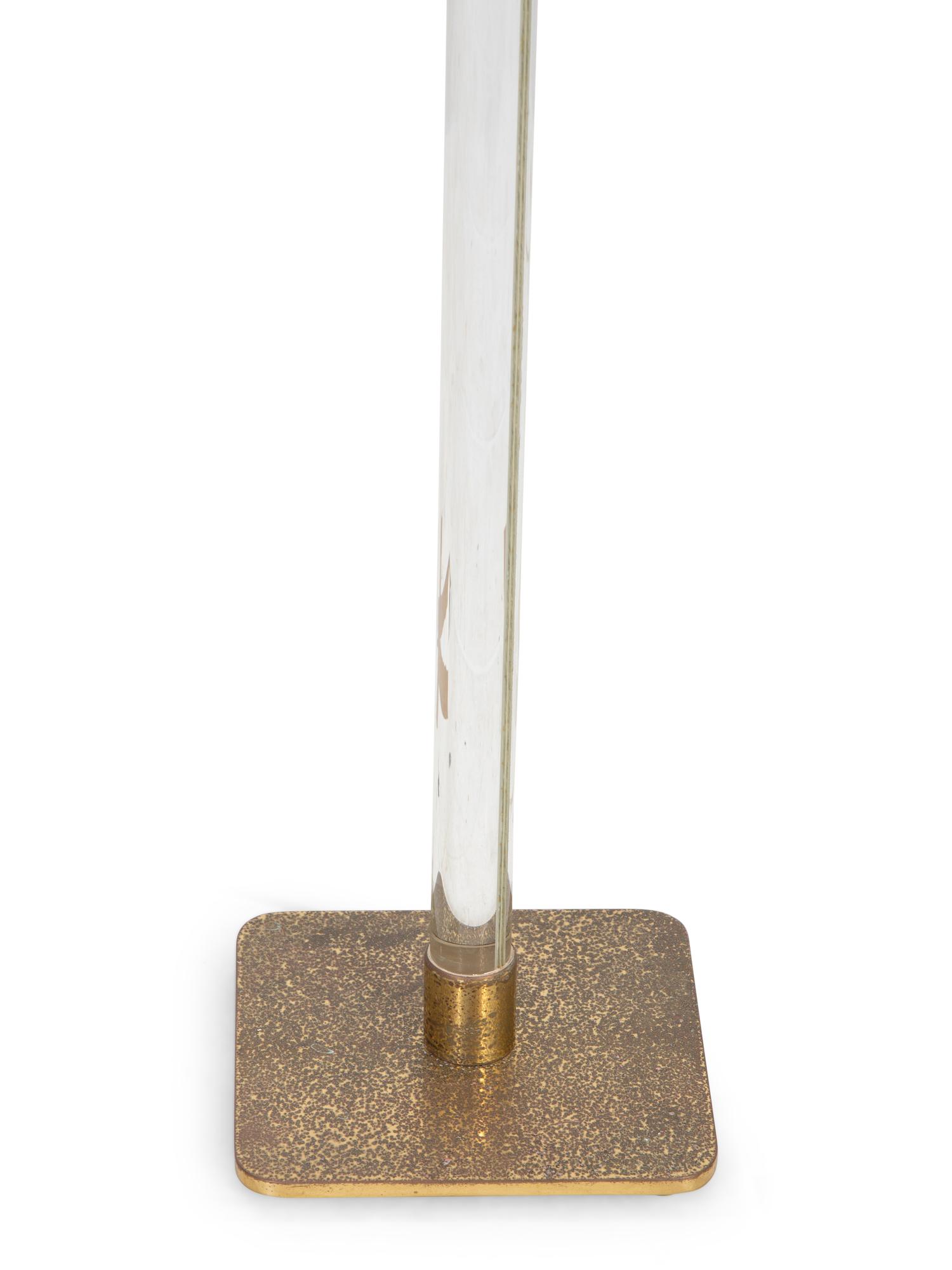 A Hansen Crystal and Brass Floor Lamp — AMERICAN, CIRCA 1960S