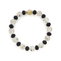 Sabbadini, Iolite, Rock Crystal Quartz, and White Gold Bead Necklace