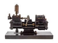 A Metal Cross Component Two Cylinder Steam Engine Scale Model