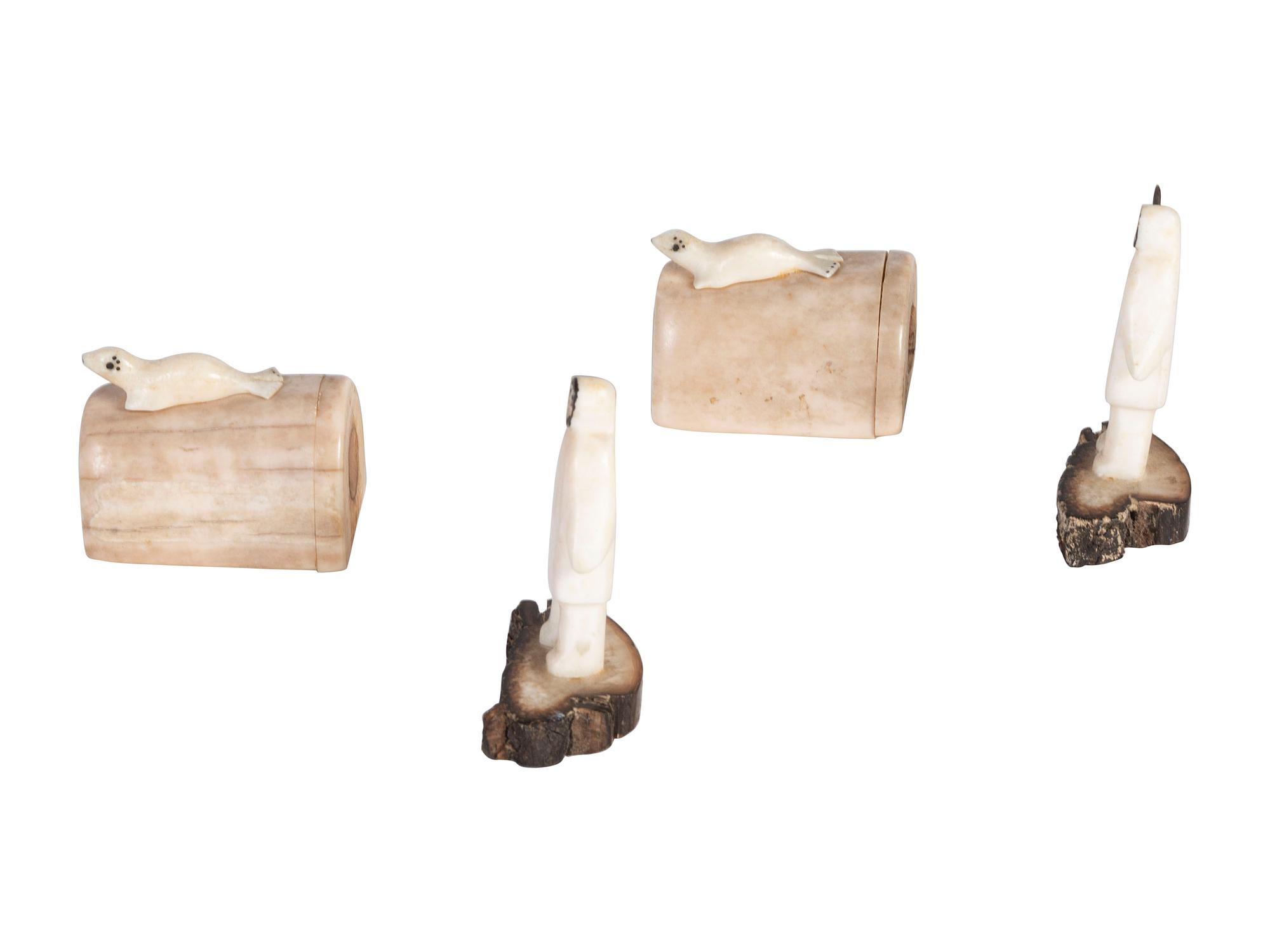 Iñupiaq Carved Salt and Pepper Shakers, PLUS