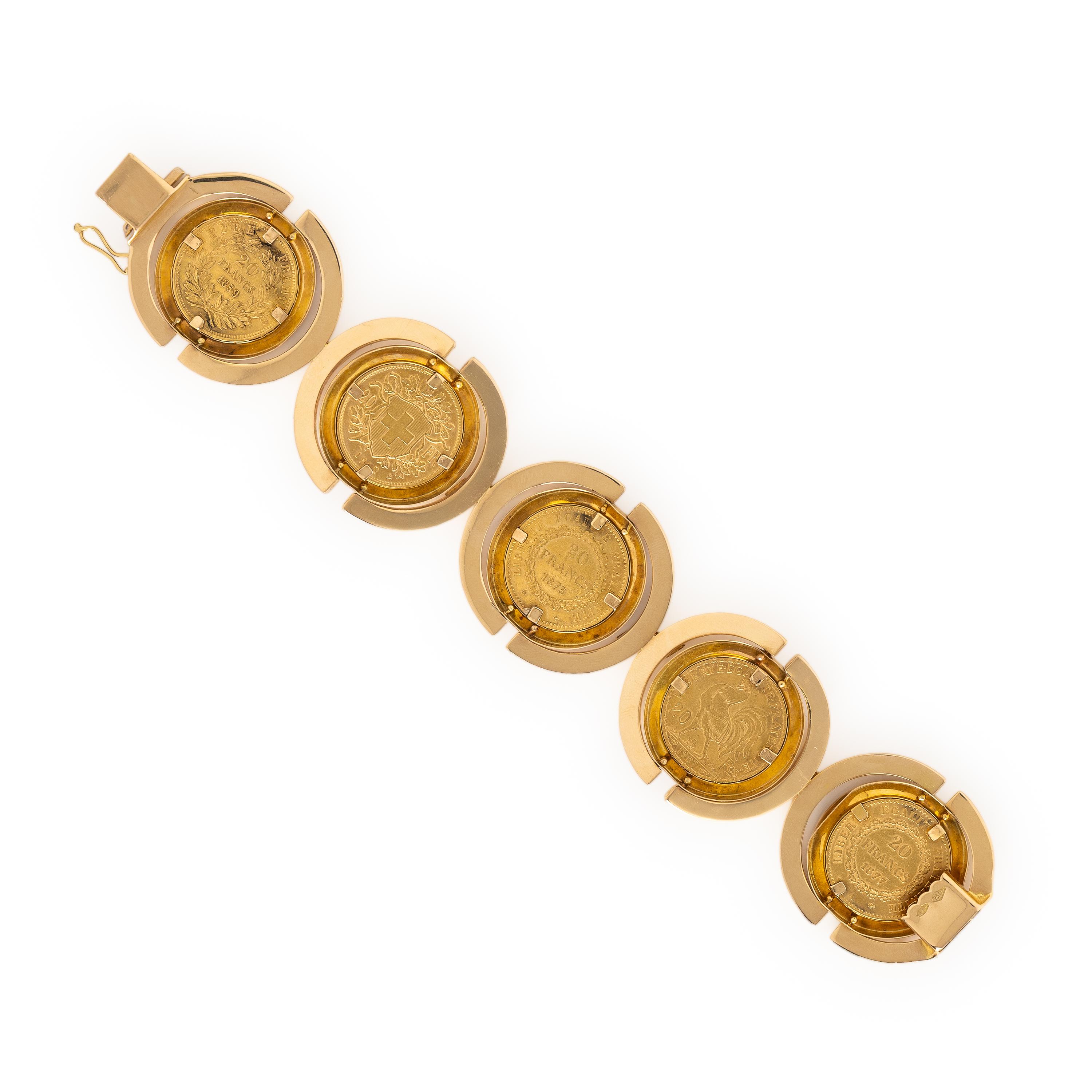 Yellow Gold Coin Bracelet