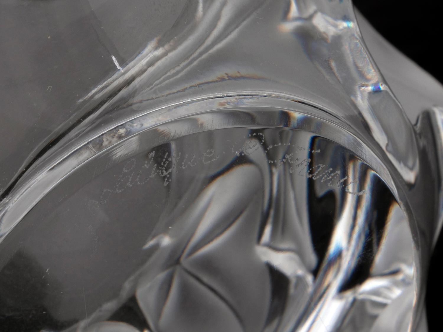 Four Lalique Molded Glass Vases — 20TH CENTURY