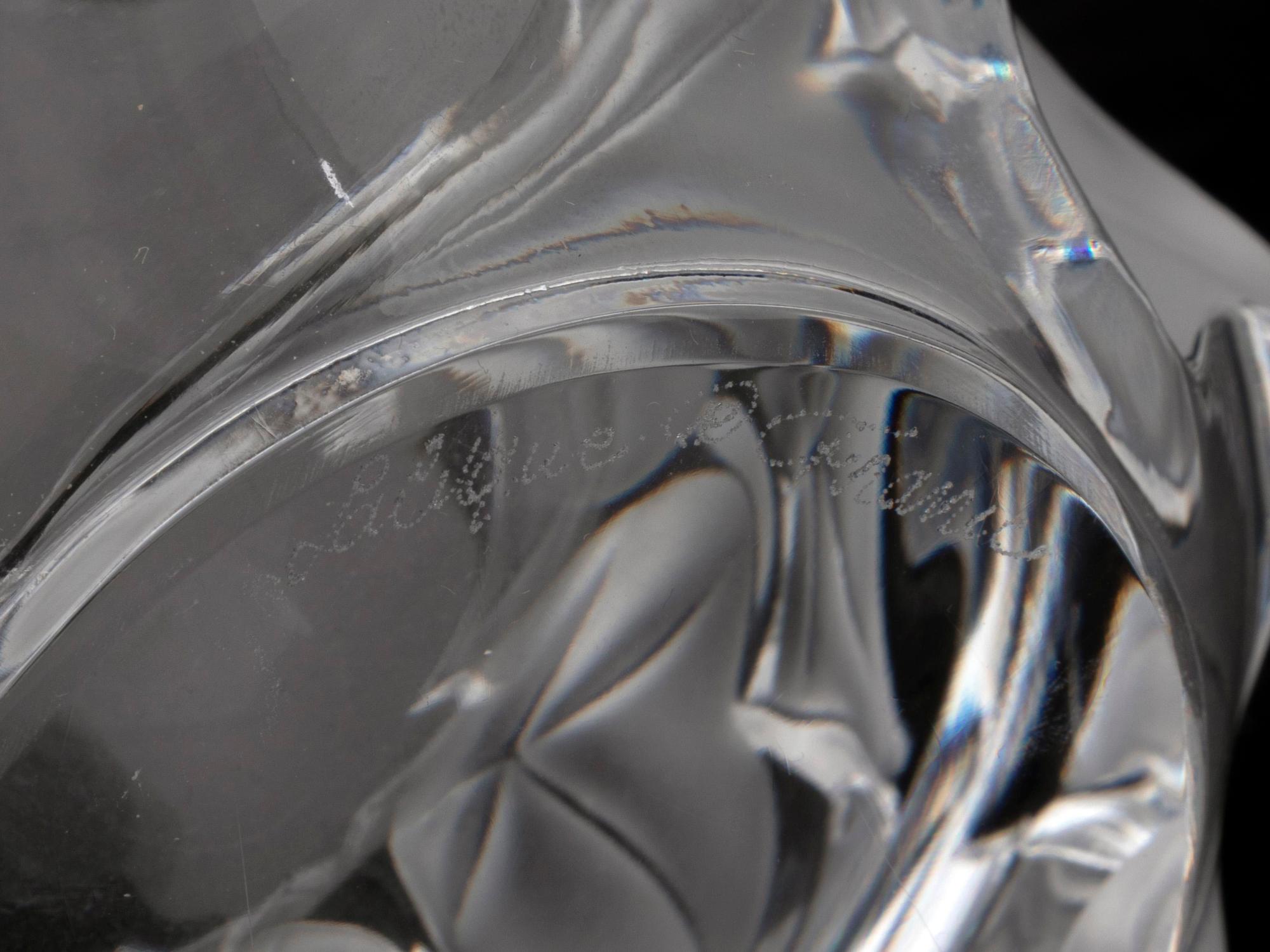 Four Lalique Molded Glass Vases — 20TH CENTURY