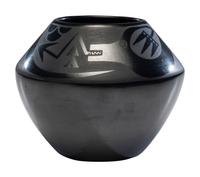 Blackware Pottery Jar, with Avanyu 1943-1956