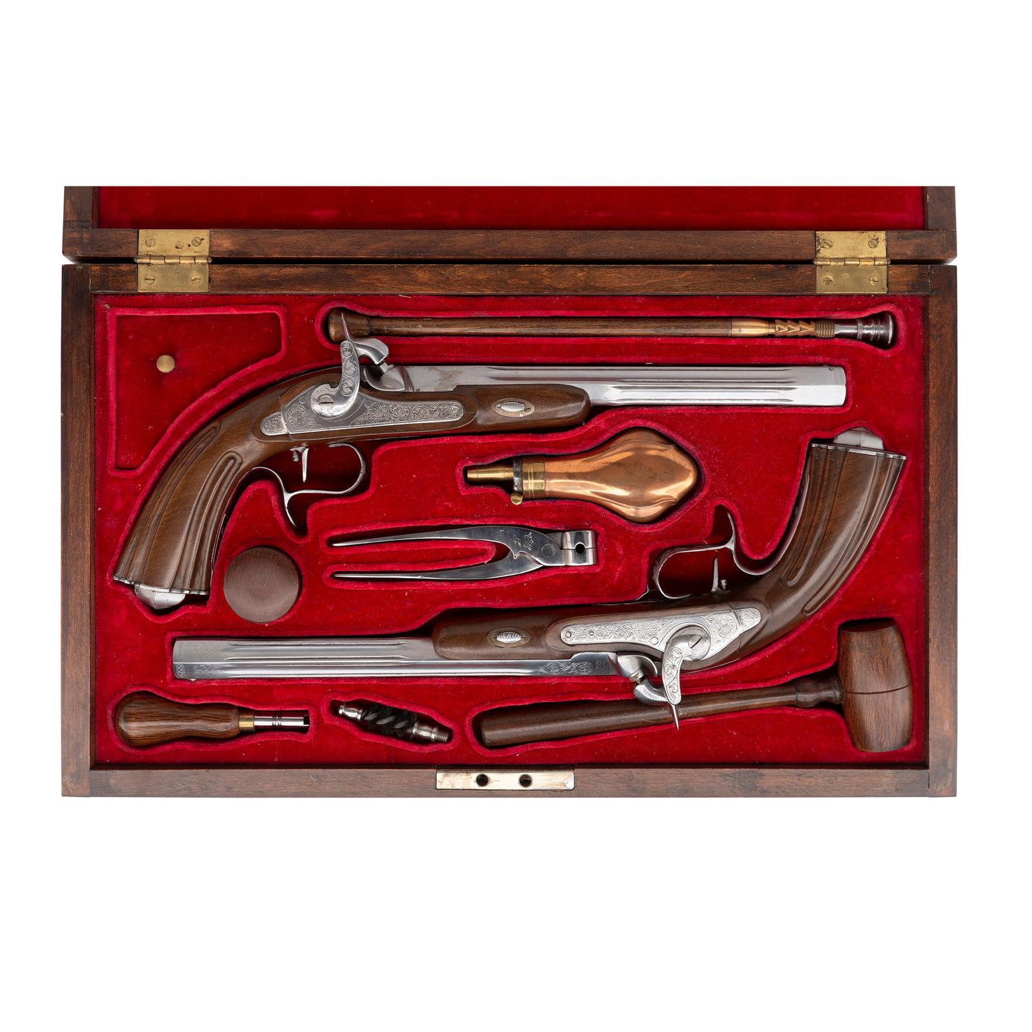 Pair of Reproduction Lepage Dueling Percussion Pistols in Case