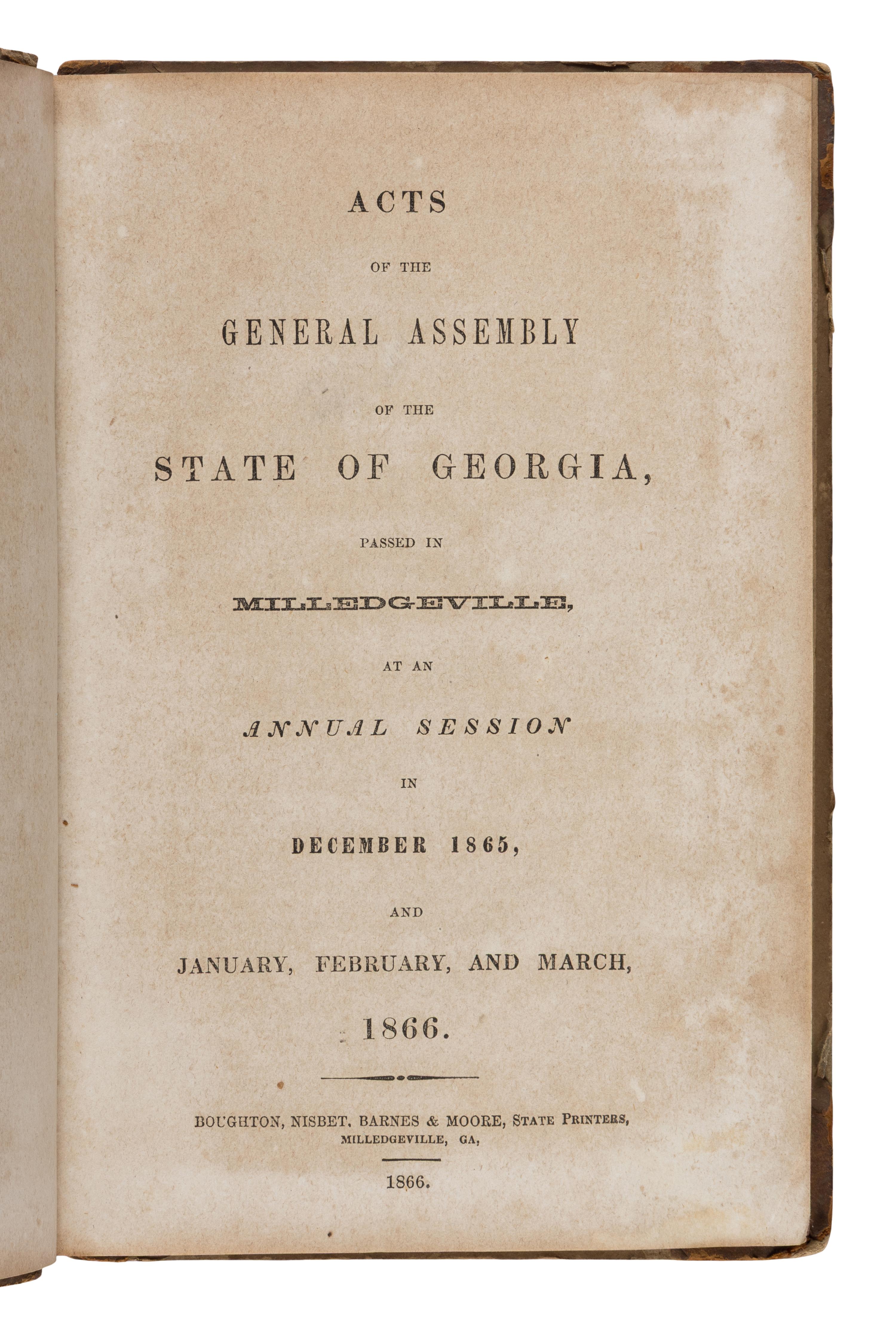 [Civil War - Georgia]. A group of 6 titles, comprising:
