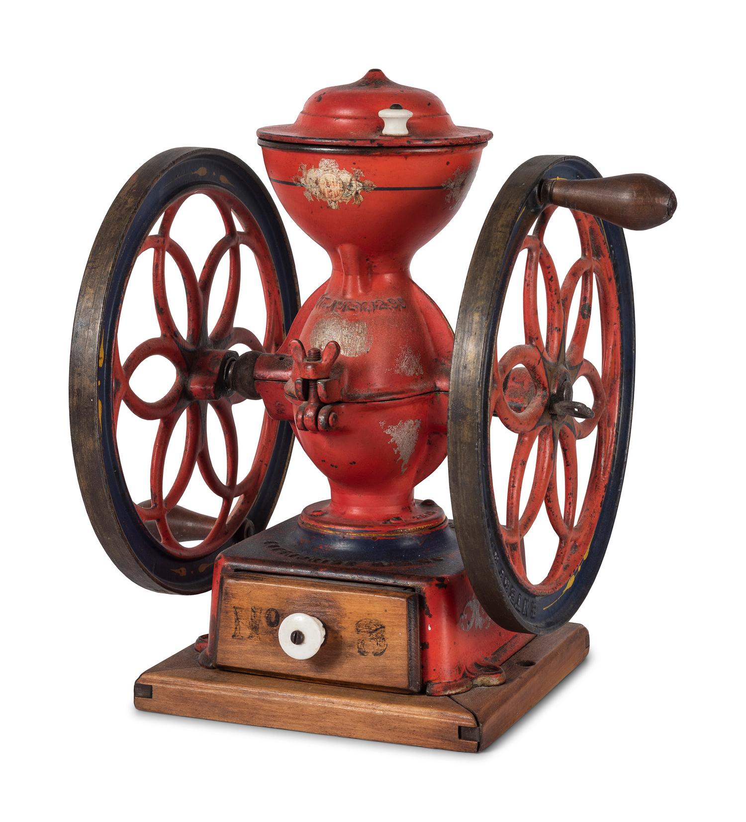 An Enterprise No. 3 Painted Cast Iron Coffee Mill