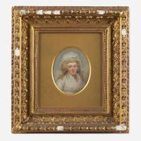 American School 19th century Pair of Small Portraits: Robert Morris (1734-1806) and Mary White Morris (1769-1806)