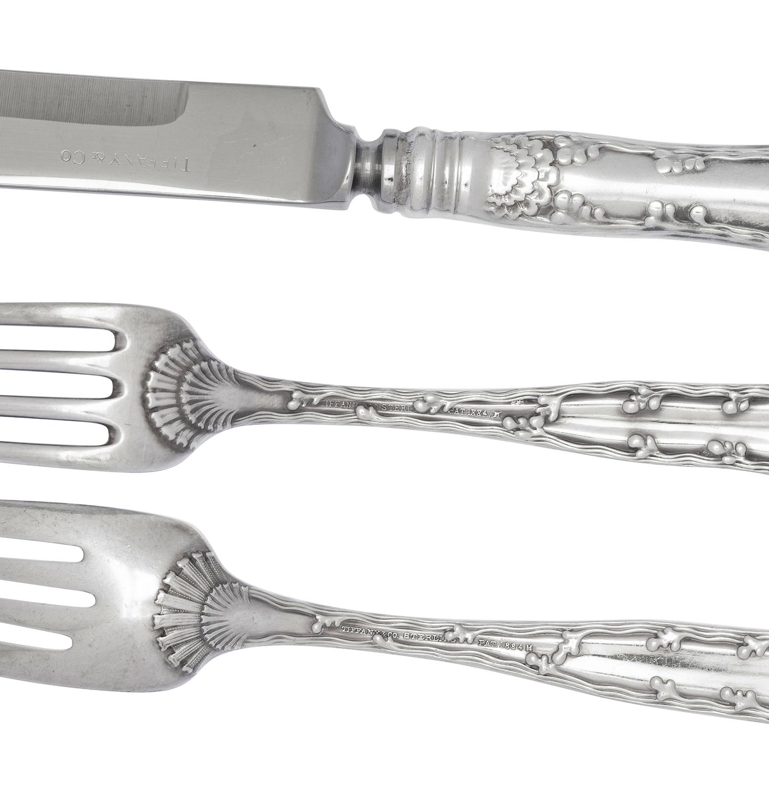 A Tiffany & Co. Wave Edge Silver Flatware Service