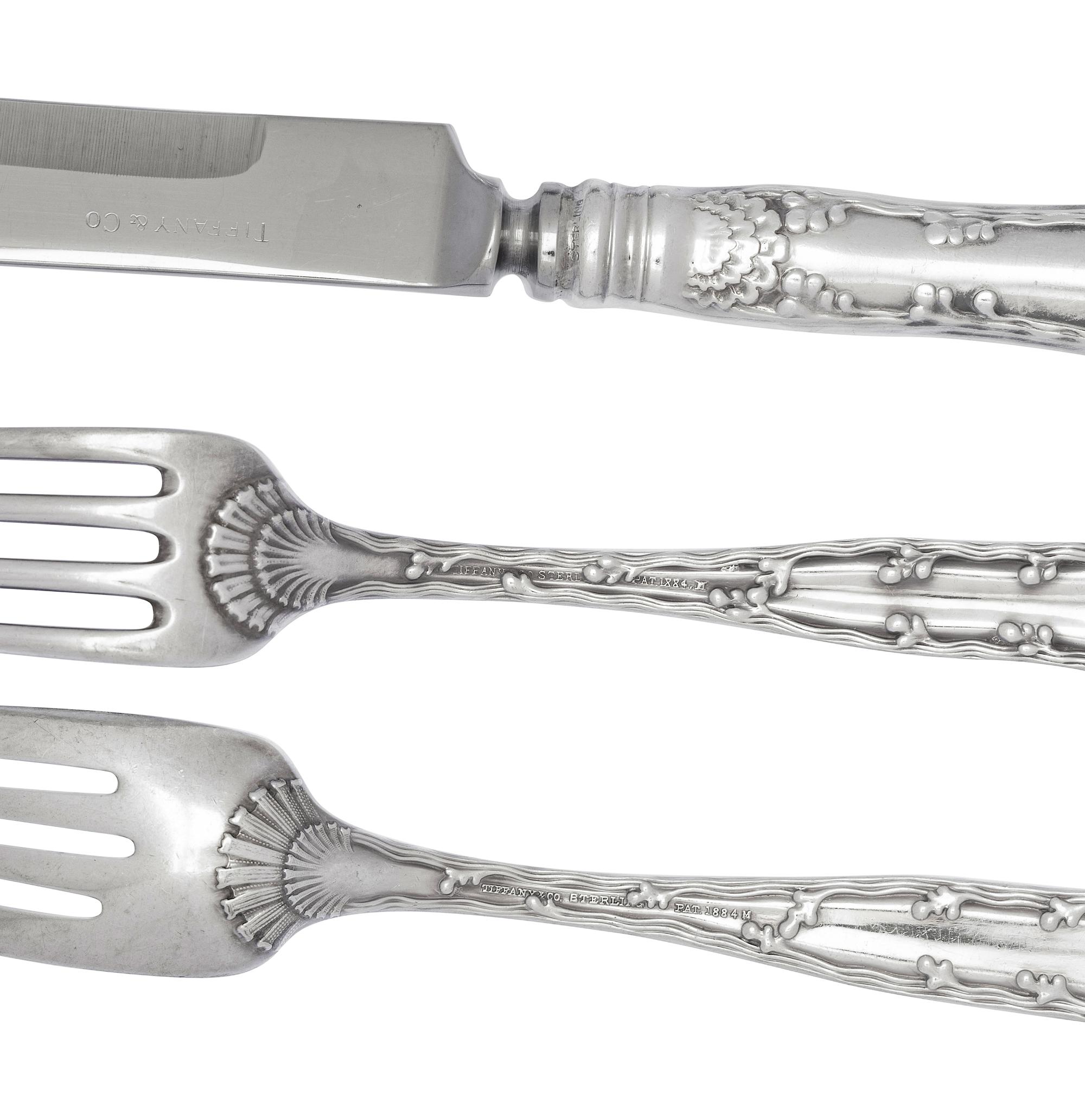 A Tiffany & Co. Wave Edge Silver Flatware Service