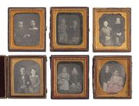 [EARLY PHOTOGRAPHY]. 34 sixth plate and quarter plate daguerreotypes of pairs of brothers & sisters