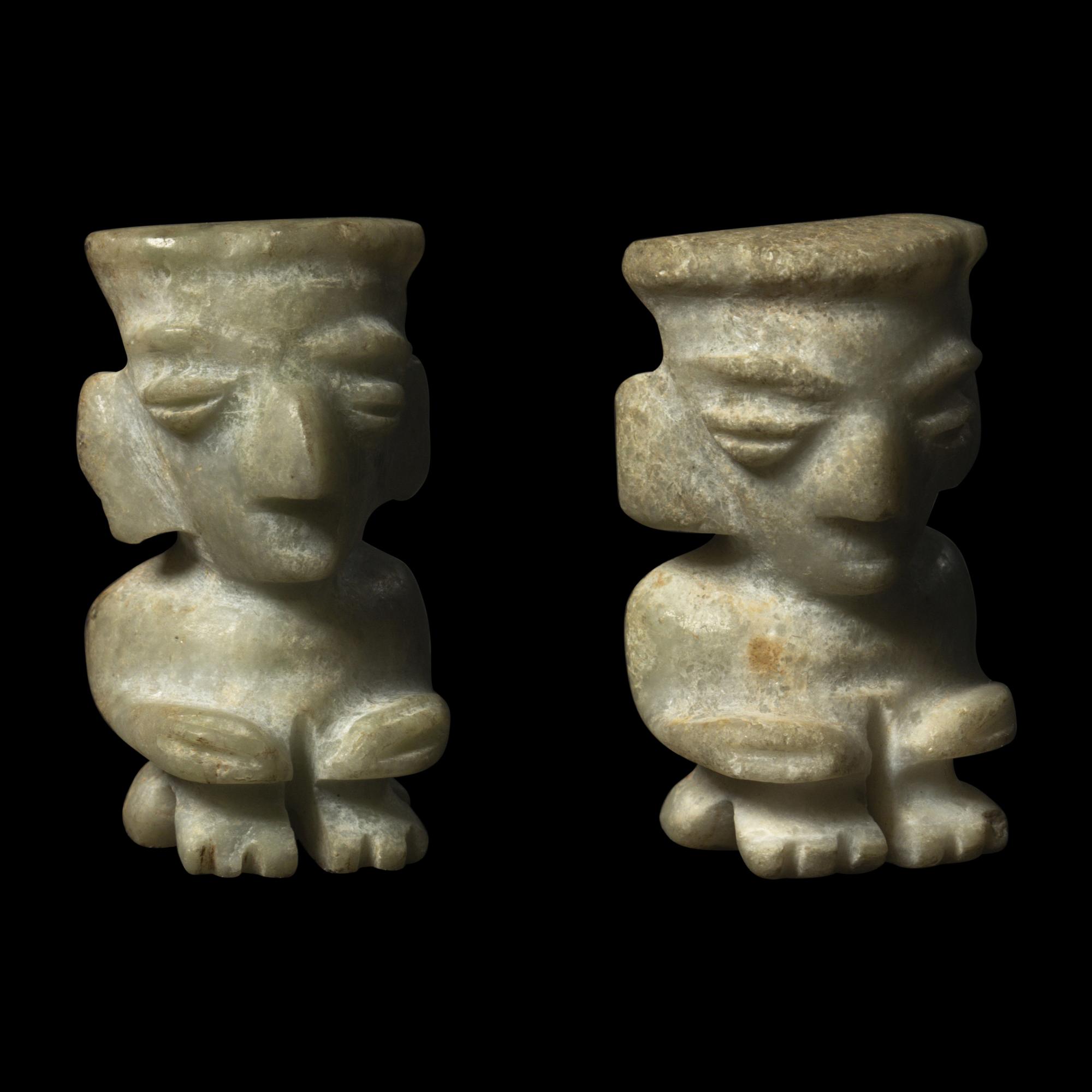 Two Mixtec Stone Penate Figures