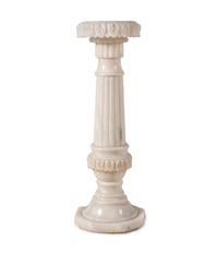 A Carved Alabaster Pedestal
